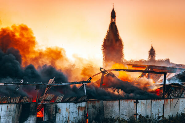 background fire church